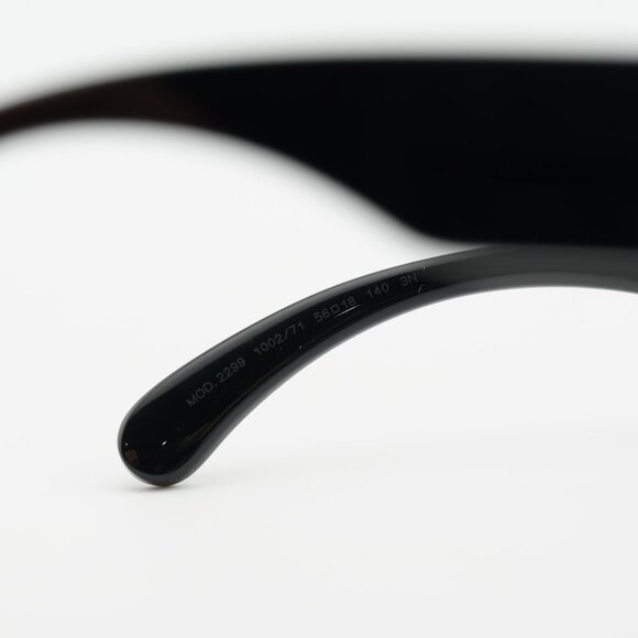 Versace VE2299 100271 Sunglasses Gold/Black Oval Frame, Dark Green Lenses main image 5